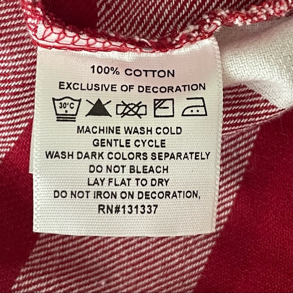 WASHINGTON STATE COUGARS NWT RED AND WHITE BUFFALO CHECK PLAID BLOUSE TOP MEDIUM - Picture 10 of 10